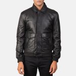 Men's Coffmen Black A2 Leather Bomber Jacket