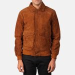 Men's Coffmen Brown Suede Leather A2 Bomber Jacket