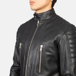 Men's Damian Black Leather Biker Jacket