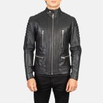 Men's Damian Black Leather Biker Jacket