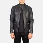 Men's Damian Black Leather Biker Jacket