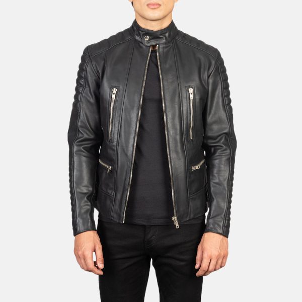 Men's Damian Black Leather Biker Jacket