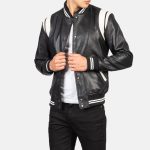 Men's Dantee Black Leather Varsity Jacket