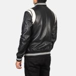Men's Dantee Black Leather Varsity Jacket