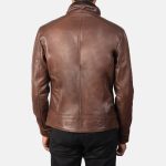 Men's Darren Brown Leather Biker Jacket