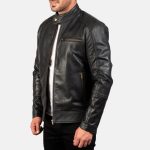 Men's Dean Black Leather Biker Jacket