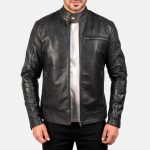 Men's Dean Black Leather Biker Jacket