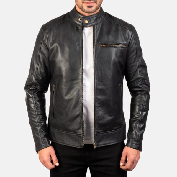 Men's Dean Black Leather Biker Jacket
