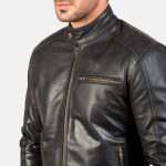 Men's Dean Black Leather Biker Jacket