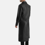 Men's Delmar Black Leather Double Breasted Leather Coat