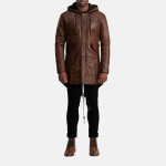 Men's Delvin Distressed Brown Leather Jacket