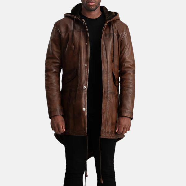 Men's Delvin Distressed Brown Leather Jacket