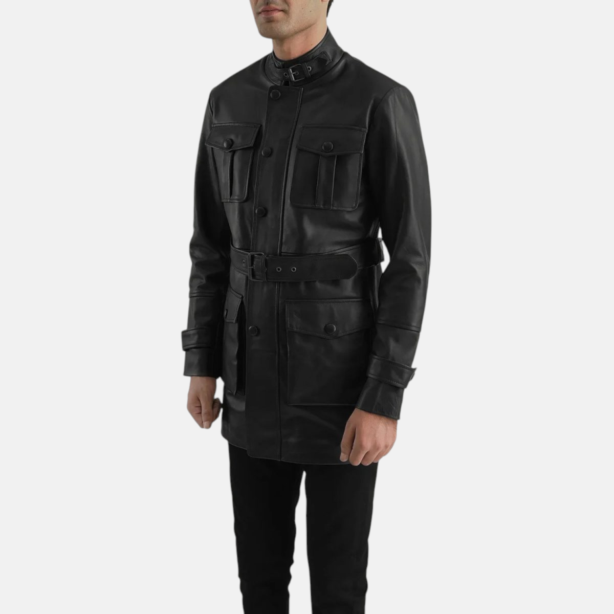 Men's Dolf Black Leather Jacket