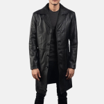 Men's Don Long Black Leather Coat