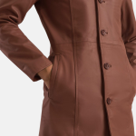 Men's Don Long Brown Leather Coat