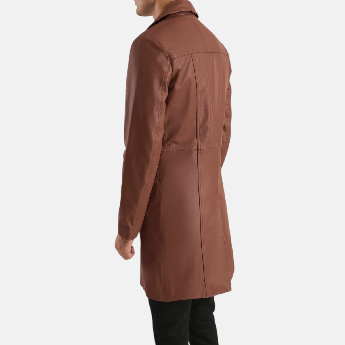Men's Don Long Brown Leather Coat