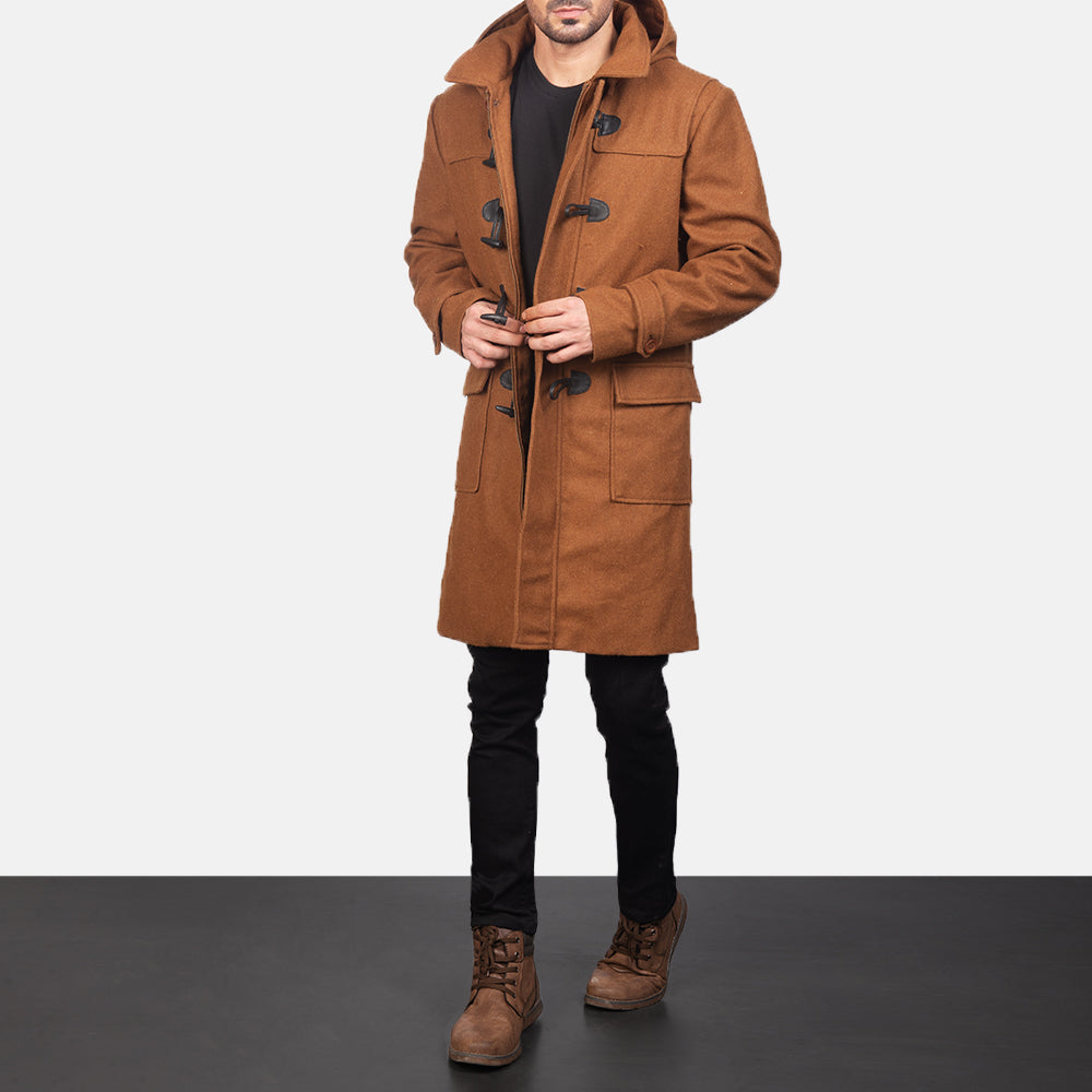 Men's Drake Khaki Wool Duffle Coat