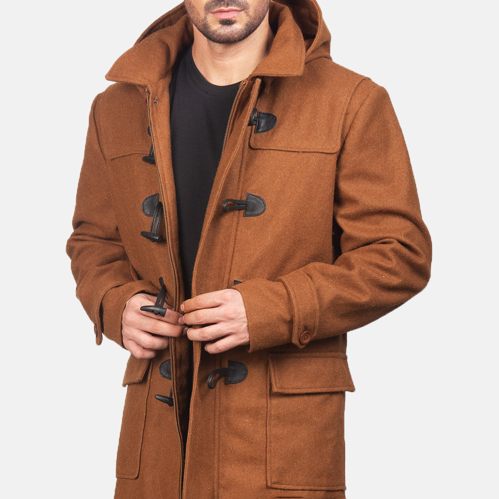 Men's Drake Khaki Wool Duffle Coat