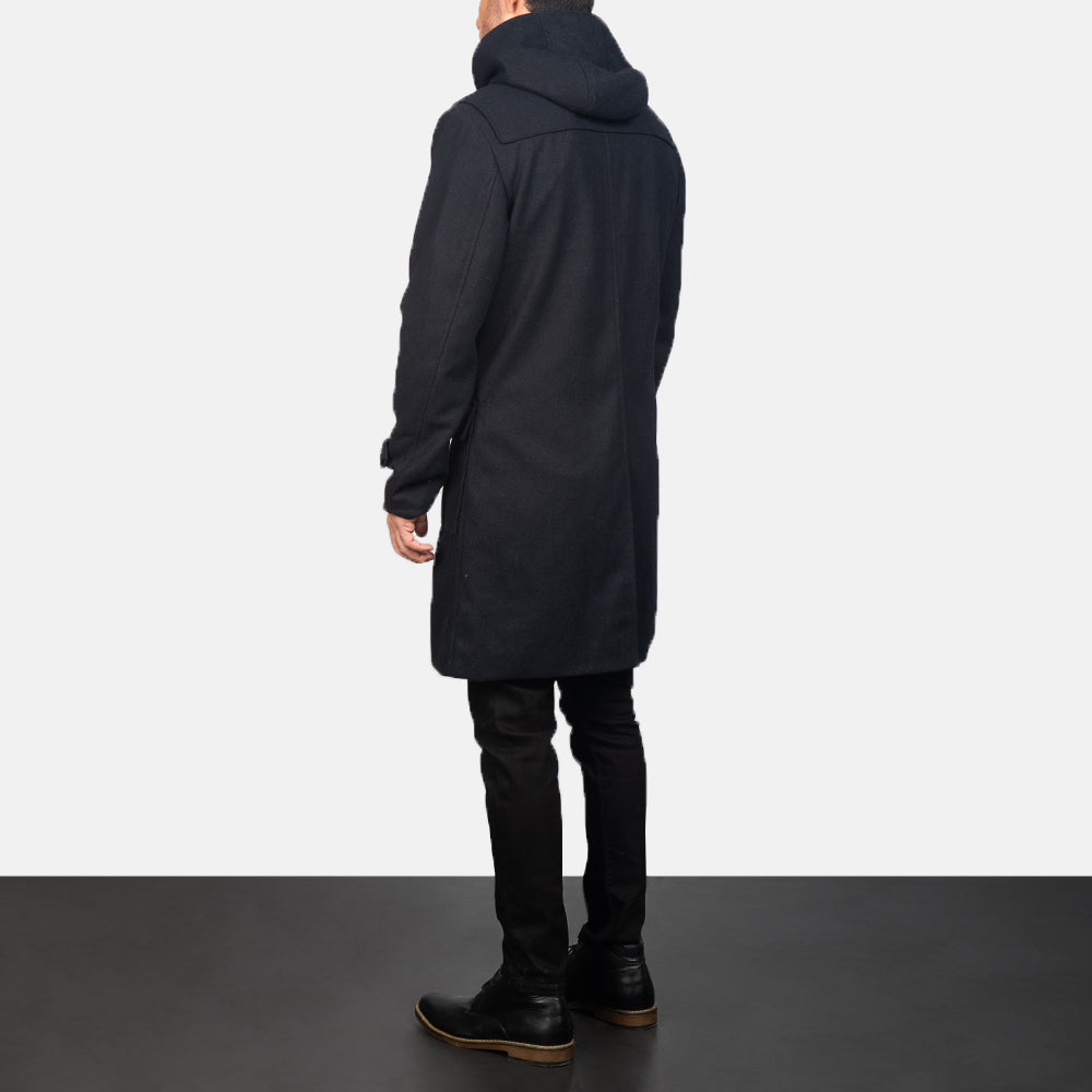 Men's Drake Black Wool Duffle Coat