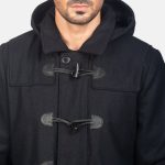 Men's Drake Black Wool Duffle Coat