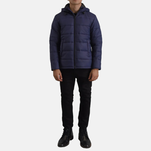 Men's Erico Blue Hooded Puffer Jacket