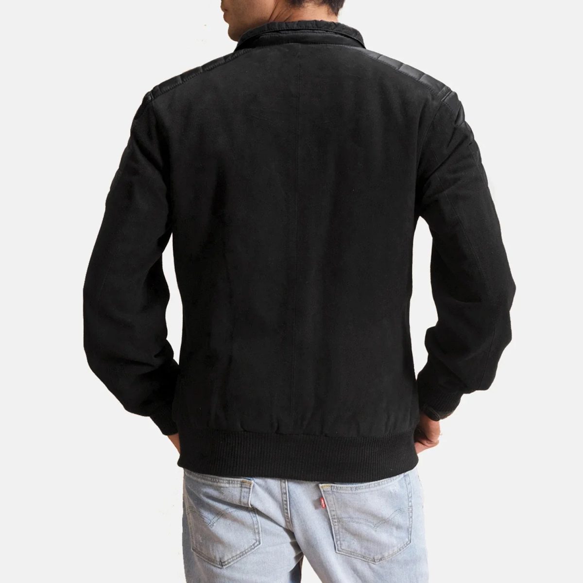 Men's Ethan Hybrid Suede Leather Bomber Jacket