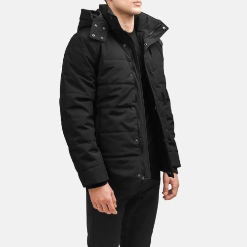 Men's Exton Black Hooded Down Puffer Jacket