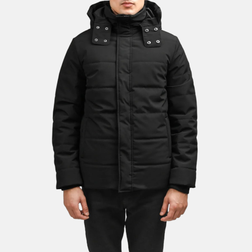 Men's Exton Black Hooded Down Puffer Jacket
