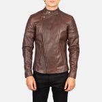Men's Faisor Brown Leather Biker Jacket