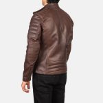 Men's Faisor Brown Leather Biker Jacket