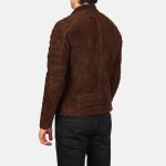 Men's Faisor Mocha Suede Leather Biker Jacket