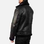 Men's Francis B-3 Black Leather Bomber Jacket