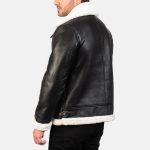 Men's Francis B-3 Black & White Leather Bomber Jacket