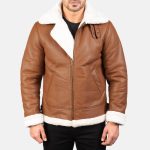 Men's Francis B-3 Brown Leather Bomber Jacket