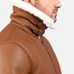 Men's Francis B-3 Brown Leather Bomber Jacket