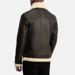 Men's Francis B-3 Brown & Cream Leather Bomber Jacket