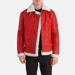 Men's Francis B-3 Red Leather Bomber Jacket