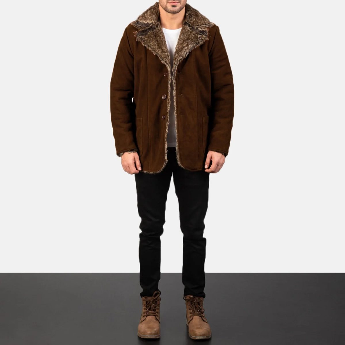 Men's Furlong Brown Suede Leather Jacket