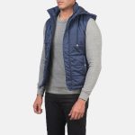 Men's Fuston Blue Hooded Puffer Vest
