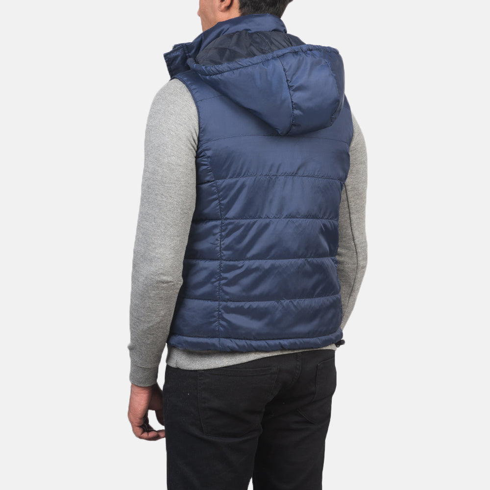Men's Fuston Blue Hooded Puffer Vest
