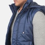 Men's Fuston Blue Hooded Puffer Vest