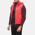 Men's Fuston Red Hooded Puffer Vest