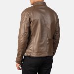 Men's Gatsby Mocha Leather Biker Jacket