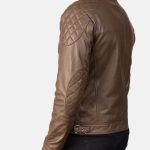 Men's Gatsby Mocha Leather Biker Jacket
