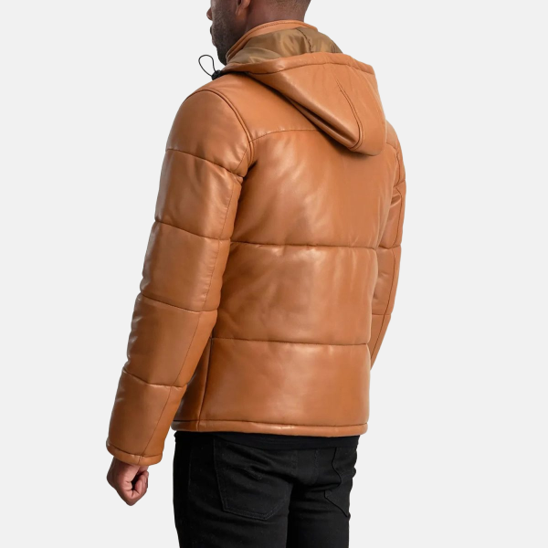 Men_s_Gordon_Tan_Hooded_Leather_Puffer_Jacket1