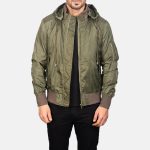 Men's Hanklin Ma-1 Green Hooded Bomber Jacket