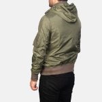 Men's Hanklin Ma-1 Green Hooded Bomber Jacket