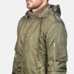 Men's Hanklin Ma-1 Green Hooded Bomber Jacket