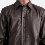 Men's Haven Brown Leather Shirt Style Jacket