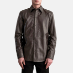 Men's Haven Brown Leather Shirt Style Jacket